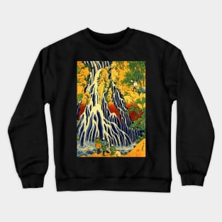 The Great Waterfall Japanese painting Crewneck Sweatshirt